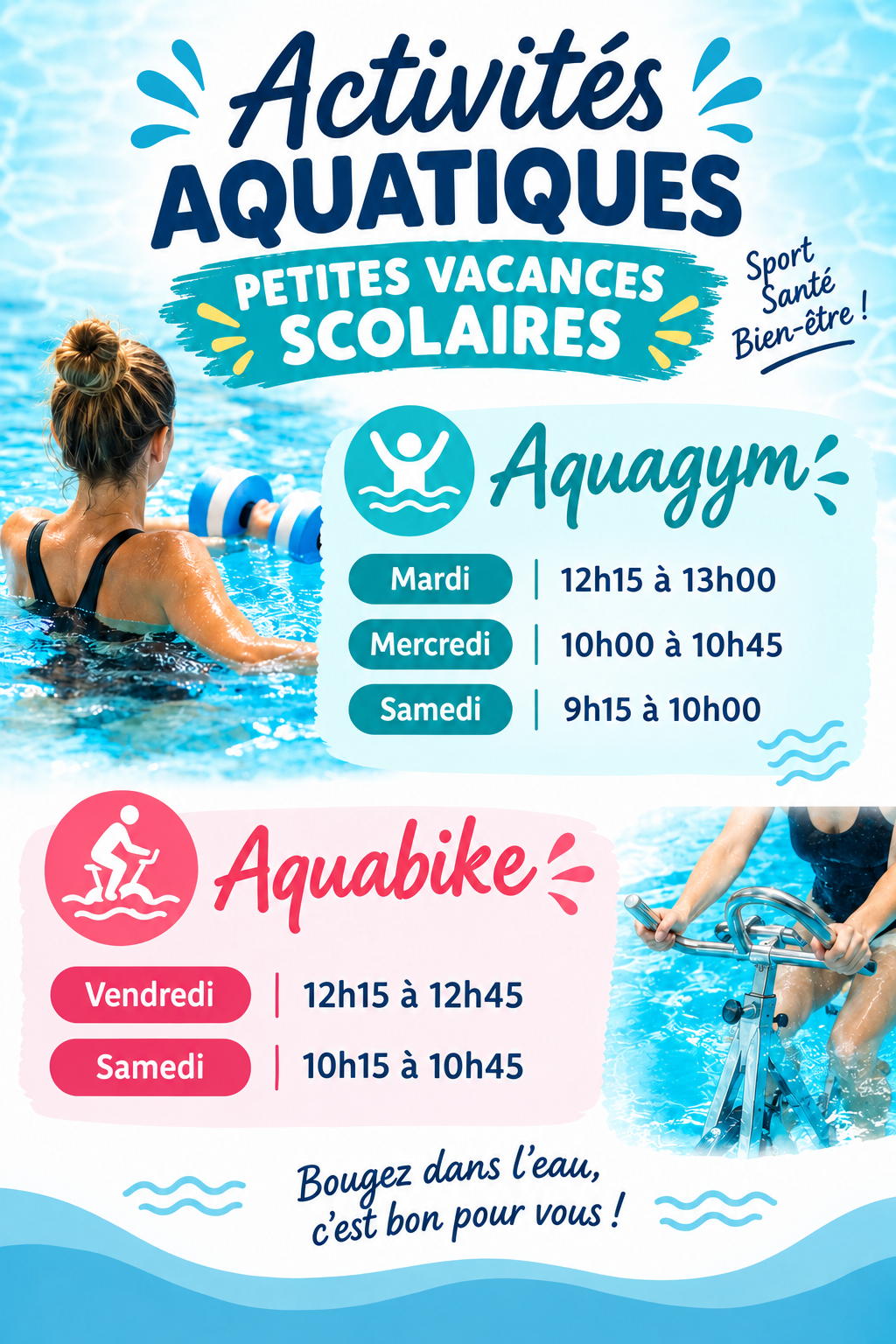 activités aquatiques piscine montataire